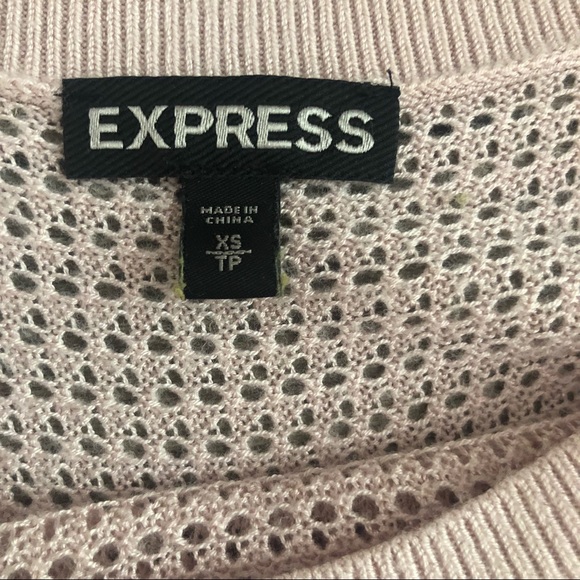 EXPRESS pink open knit cut out sleeve sweater size extra small - Picture 4 of 8